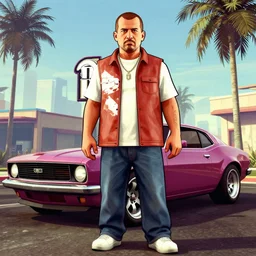 Lyle Forever in Grand Theft Auto cover art, 4k