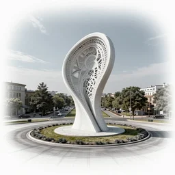 blueprint for a public sculpture in a roundabout, very detailed draft,-n6