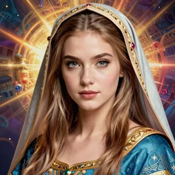 studio portrait of neutral good colorful female cleric bard healer as absurdly beautiful, elegant, young sensual attractive woman, ultrafine hyperrealistic detailed face illustration by kim jung gi, irakli nadar, intricate linework, sharp focus, bright colors, matte, octopath traveler, final fantasy, unreal engine highly rendered, global illumination, radiant light, intricate environment