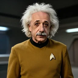 Albert Einstein in a starfleet uniform from the new Star Trek movie