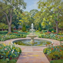 mcgovern centennial gardens in houston, oil on canvas, intricate, landscape, 8 k highly professionally detailed, hdr, cgsociety