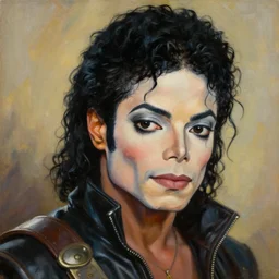 portrait of michael jackson as a scheming warlord character in mad max 2 : the road warrior, film still, detailed realism face in painting, detailed beautiful portrait, oil painting masterpiece, 8 k resolution, smooth, sharp focus, trending on artstation, by rembrandt