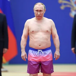 vladimir putin wearing summer shorts.