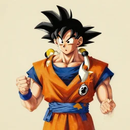 son goku painted by pablo picasso