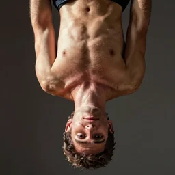 photo of a man upside down