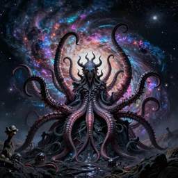 great old ones, yog - sothoth, r'lyeh, shub - niggurath, dunwich horror, tentacles horrors lovecraft, cosmic horror, psycho nebula colors, photoluminescence reflective spectral colors, realistic flavor