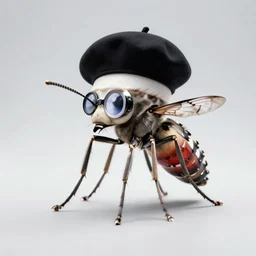 a mosquito wearing a monocle and a beret, alexander mcqueen, john collier, greg rutkowski and craig mullins. trending on artsation, octane render