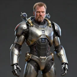Walter White in cybernetic battle armour, 4k octane render, highly detailed, concept art, Ralph McQuarrie