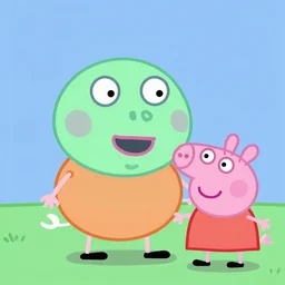 a xenomorph in style of peppa pig cartoon,