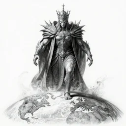 cinematic, hyperdetailed, symmetrical, 3 d point pencil drawing of a incommensurate entity, the enigmatic king of entropy at the end of everything, approaches slowly menacingly to earth, lovecraftian, torrential blood, fog, hires, unreal 5, octane, hyperrealism, dark fantasy, catalogue raisonne, autodesk maya, 8 k, saturated colors, colourful, photoshopped, by wayne barlow and zdzisław beksinski