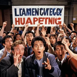 something huge happening, everyone is shock, in a TV show from 1994