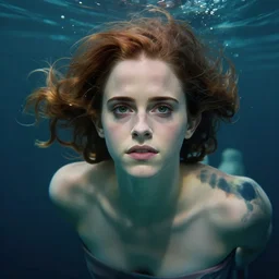 underwater bioshock portrait of emma watson, au naturel, hyper detailed, digital art, trending in artstation, cinematic lighting, studio quality, smooth render, unreal engine 5 rendered, octane rendered, art style by klimt and nixeu and ian sprigger and wlop and krenz cushart.