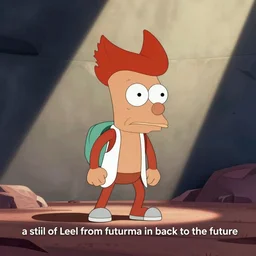 “a stiil of Leel from futurama in back to the future”