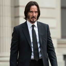 buster keaton as john wick, color still from the movie john wick 2 0 1 4