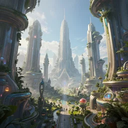 ,inside a solarpunk utopian ethereal  city, highly detailed, 4k, HDR, award-winning,  artstation, octane render