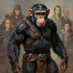 oil painting of a chimpanzee as a doomguy, elegant, detailed, fantasy, hd shot, digital portrait, beautiful, artstation, comic style, unreal engine, by artgerm, guy denning, jakub rozalski, magali villeneuve and charlie bowater