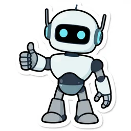 Sticker of robot giving like png