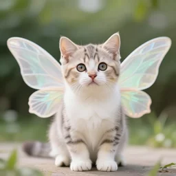 a cute kitten with fairy wings