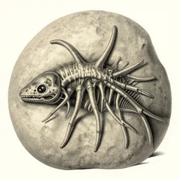 body horror fossilised extinct marine animal, all tomorrows style, scientific illustration, 1 9 th century, skin,