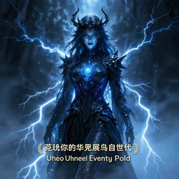 character design, dark arcanist, blue lightning, blue mist, fog, scary, photorealistic, unreal engine i