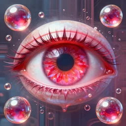 eye bubbles pearl ruby by artstation, deviantart, artfol, artslant artbox, cgsociety, gfxartist, artful, zatista, artpal, instagram, blendernation, frank stella, beeple, giger, kopera, zawadzki, synth - wave, hyperrealism, futurism 4 k, octane render