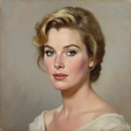 portrait of grace kelly, oil on canvas,