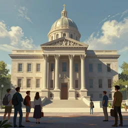 photo the last us environement part 2 courthouse 4 k rtx hdr volume light concept studio matte painting digital illustration fanart artstation by eytan zana and balazs agoston, jad saber, aaron limonick, pablo dominguez and florent lebrun and robby johnson