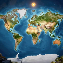 world map of magical world, hyperdetailed, artstation, cgsociety, 8 k