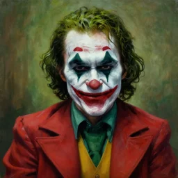 The Joker, hyper-realistic oil painting, Body horror, biopunk, by Peter Gric, Marco Mazzoni