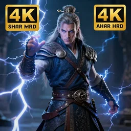 photo of a sorcerer warrior with lightning powers, highly detailed, 4 k, hdr, smooth, sharp focus, high resolution, award - winning photo