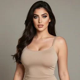 photo of arabic women perfect curves, fair skin, blue eyes, long and dark eyelashes, glossy lips, long hair, fit body, good height, good dress sense, 4 k high resolution
