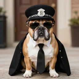 real cool photo of dog as a mafia boss