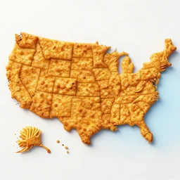 map of the United States made out of fast food