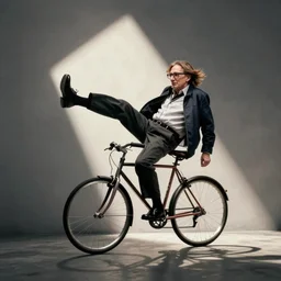 realistic photo of Stephen hawking doing a bicycle kick