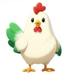 individual character design art, chicken alien with green tipped feathers character, by shigeto koyama and yusuke kozaki and joji morikawa and frank frazetta and kim jung gi, no more heroes concept art