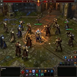 a screenshot from red alert 2 mixed with a screenshot from diablo 2, extremely detailed, sharp focus, 4 k