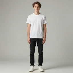 full body young attractive man with brown mid short hair brown eyes
