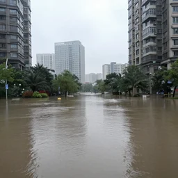 a flooded city