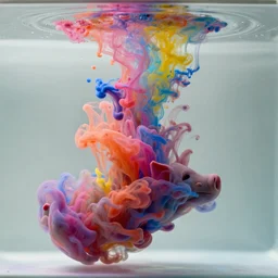 color pigments spread out in water, look like someone is dancing, dream, unreal 5, trending on artstation
