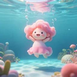 liminal basement underwater, happy, hyper realistic, pastel colours, octane render