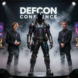 DEF CON conference in Las Vegas, cyberpunk, surrounded by smoke, award-winning art, hyperrealistic, by Sam Spratt, by Vlad Rodriguez, trending on Artstation, dark, dramatic, cinematic, realistic studio lighting, raytracing, 4k, professional, canon