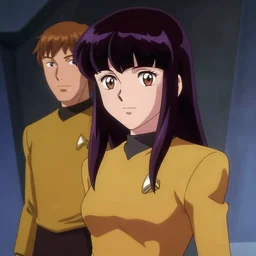 still photo of Star Trek The Next Generation 1991 episode with Kagura from Azumanga Daioh