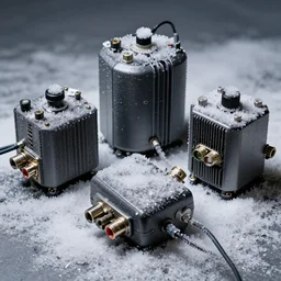 3 5 mm footage of 1 9 8 0 s electronics equipment ( compressors, cables, interfaces ) overgrown with salt crystals