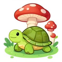🌈🍄🐢🌿, lowbrow, in the style of lisa frank,
