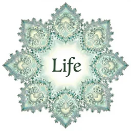 the meaning of life, in an illustration featured on deviantart, iridescent, ecological art, fractals, photoillustration