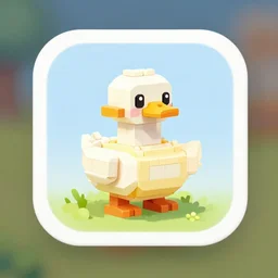 app icon for a mobile game where you build duck statues