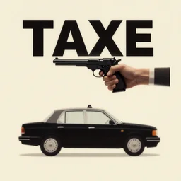 the taxist, minimalistic retro movie poster with a gun