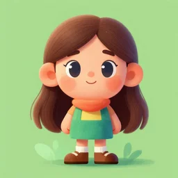 an illustration of a girl, trending on behance, central composition, very cartoon, shape focus, high detailed, by anton fadeev
