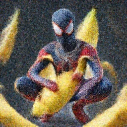 spider man as banana dreamlike with jewelry, character art, hyperdetailed, 8 k realistic, frostbite 3 engine, cryengine, dof, trending on artstation, digital art