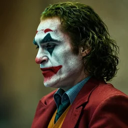 photo of watler white as the joker in batman movie, side profile, breaking bad, joker